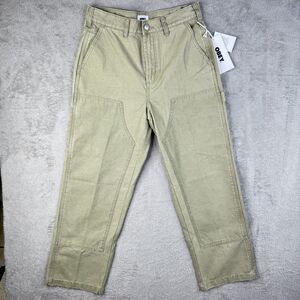 Obey Twill Double Knee Carpenter Pants Mens 29 Olive Green Hammer Loop Workwear